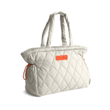 Diamond Puffy Tote Bag White
