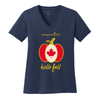 Fall Canada Pumpkin Ladies V Neck Tee