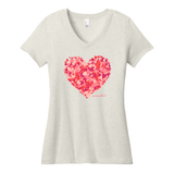 Heart Cluster Ladies Vneck Tee