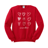 Heart Grid Crew Neck Unisex Sweatshirt