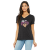 Patterned Hearts/Flower Pampered Chef Ladies Cut V-Neck Short Sleeve Tee