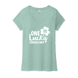 One Lucky Ladies Vneck Tee
