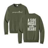 Side Hustle with Heart Unisex Pocket Sweatshirt