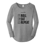 Roll Eat Repeat Ladies Long Sleeve Tunic Tee