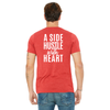 Side Hustle with a Heart Uniseix Triblend V-Neck by Bella+Canvas