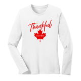 Thankful Maple Leaf Ladies Long Sleeve Tee