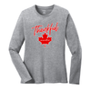 Thankful Maple Leaf Ladies Long Sleeve Tee