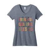 Vneck Grateful Blessed Ladies tee