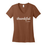 Vneck Thankful Ladies tee