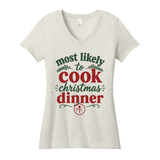 Vneck Cook Dinner  ladies tee