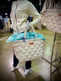 Diamond Puffy Tote Bag White