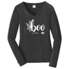 PC BOO Spider Port & Company® Ladies Long Sleeve Fan Favorite™ V-Neck Tee