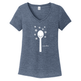 Happy Spoon Snowflake Ladies V-neck Tee