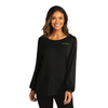 Port Authority Ladies Luxe Knit Jewel Neck Top with Slit Sleeves