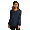 Port Authority Ladies Luxe Knit Jewel Neck Top with Slit Sleeves