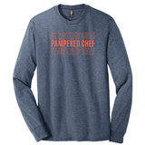 Pampered Chef Repeating Coral Logo Long Sleeve Unisex Tee