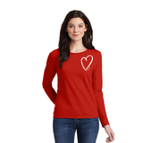 Sketched Heart & Why I Love Pampered Chef Long Sleeve Unisex tee